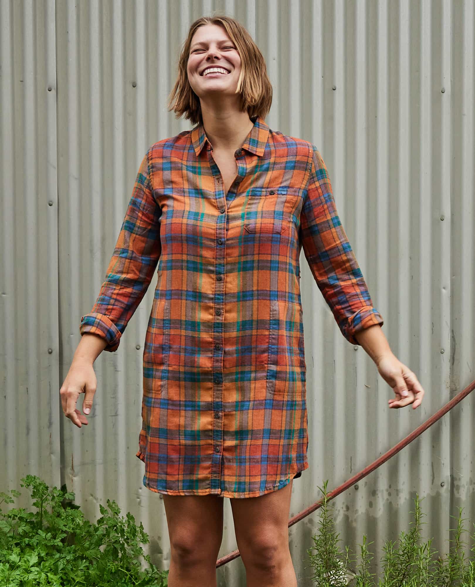 Re-Form Flannel Shirtdress - Coyean