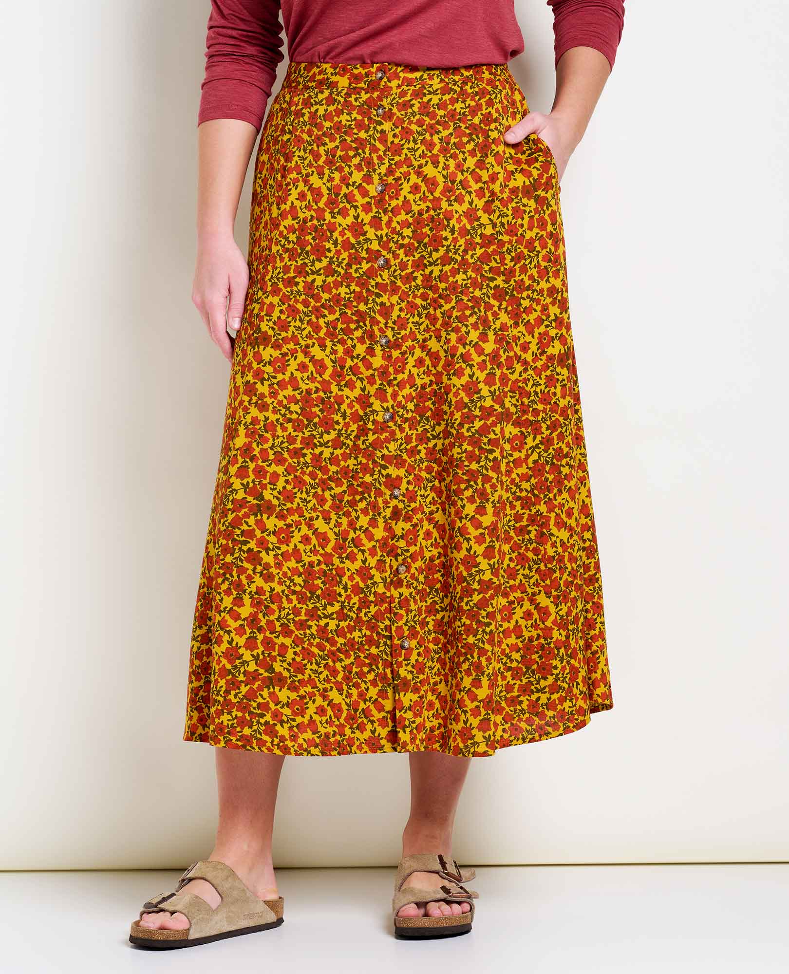 Manzana Paneled Midi Skirt - Coyean