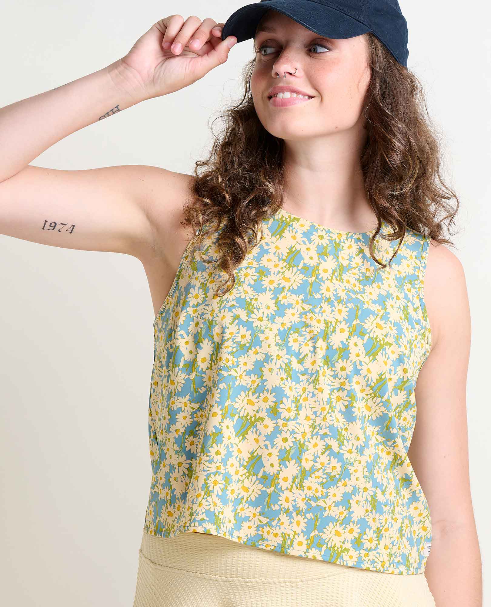 Sunkissed Button Back Tank - Coyean