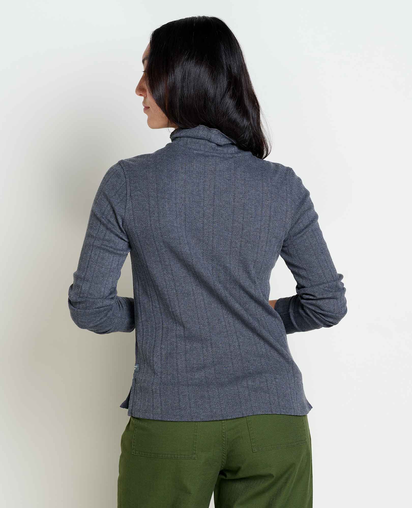 Foothill Pointelle Long Sleeve T-Neck - Coyean