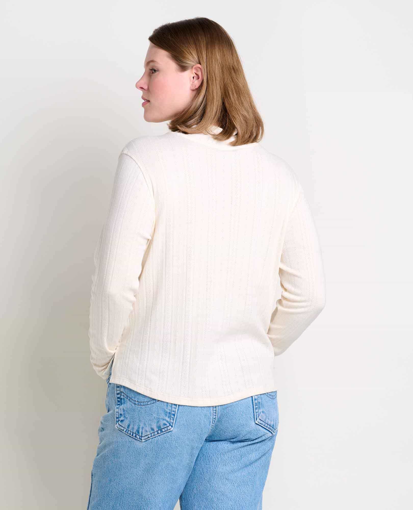 Foothill Pointelle Long Sleeve T-Neck - Coyean