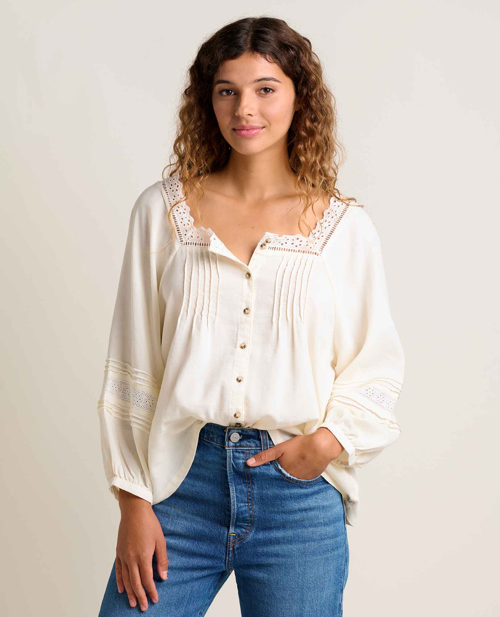 Manzana Peasant Long Sleeve Shirt - Coyean
