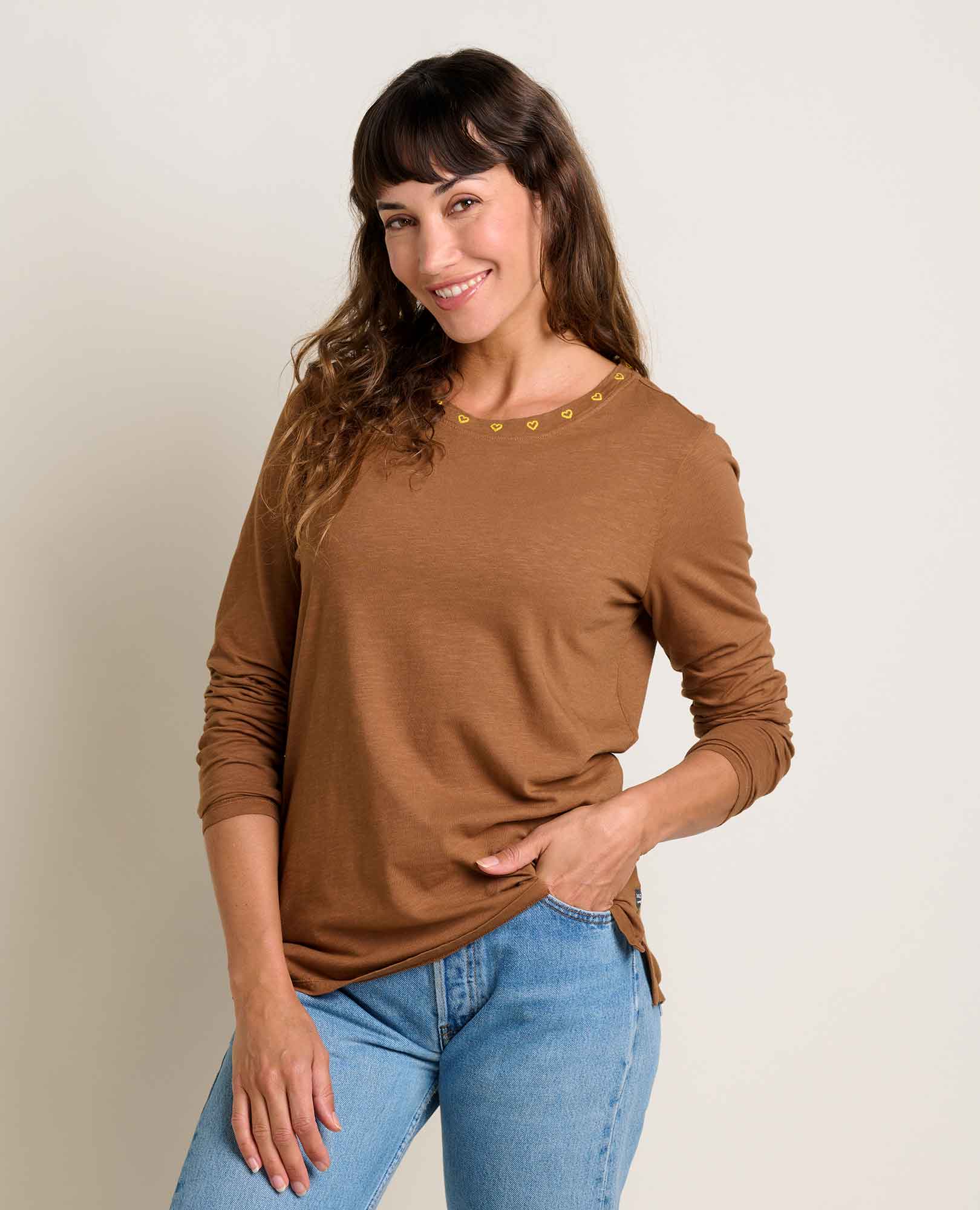 Women's Primo Long Sleeve Crew Embroidered - Coyean