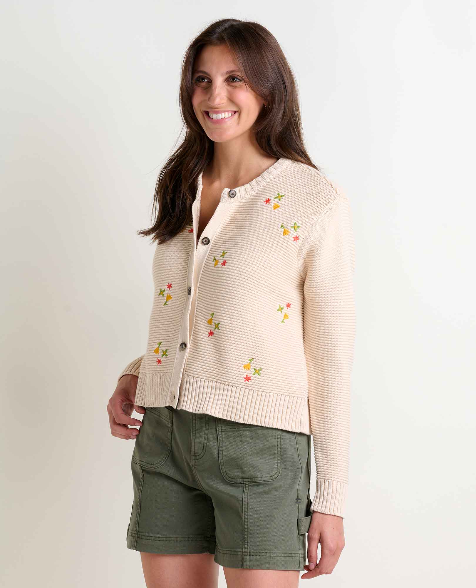 Bianca Crew Cardigan Embroidered - Coyean