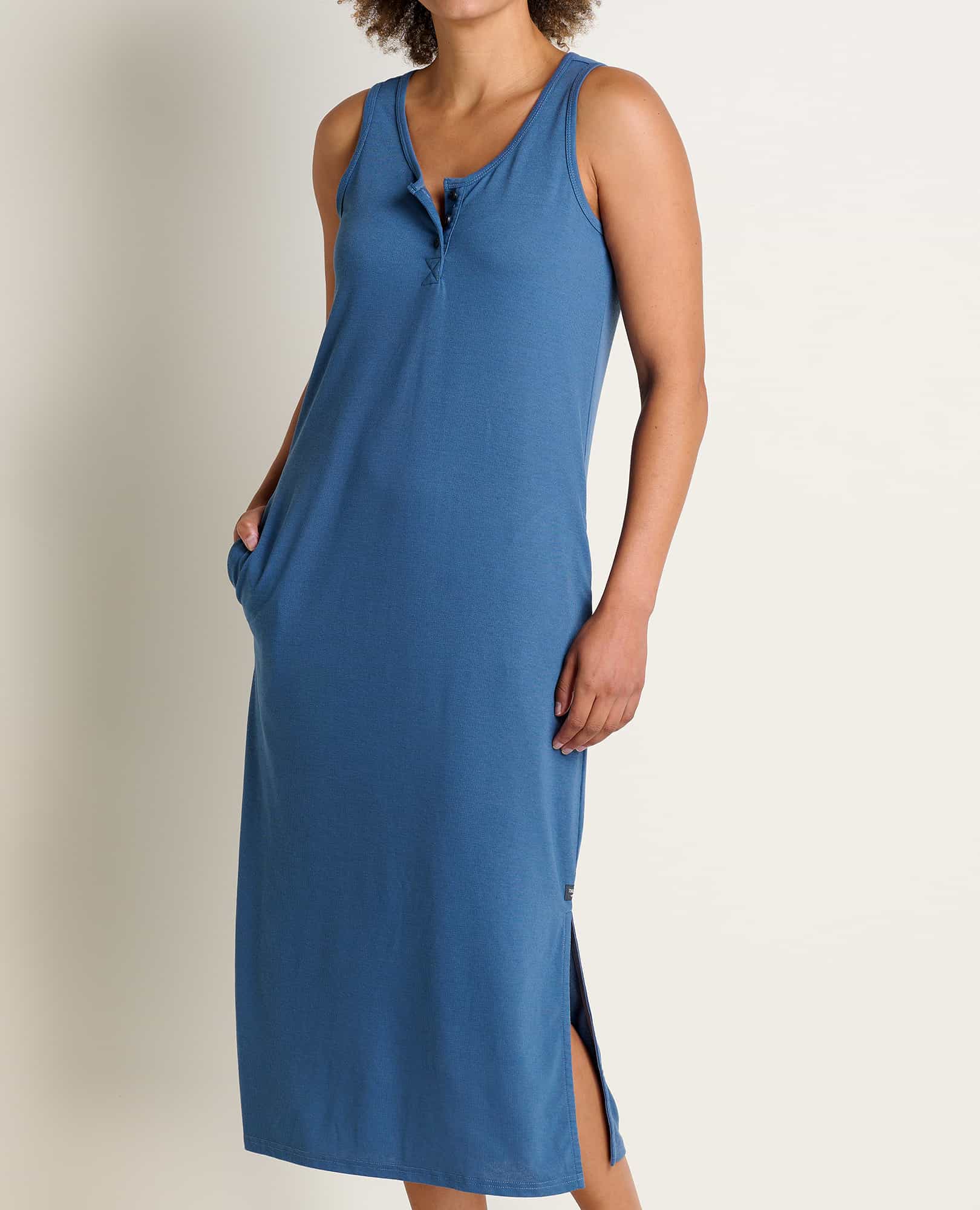 Piru Henley Midi Tank Dress - Coyean