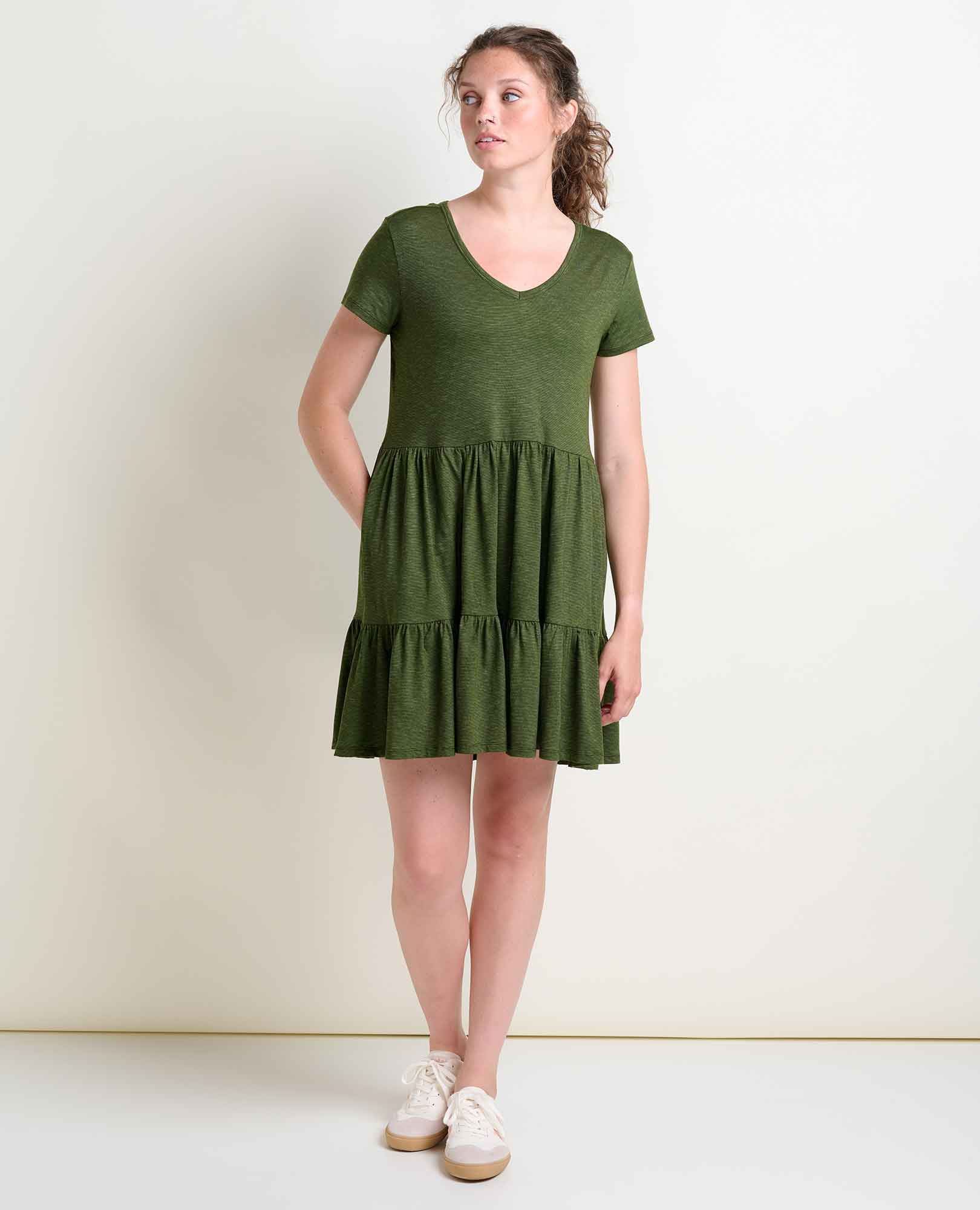 Marley Tiered Short Sleeve Dress - Coyean
