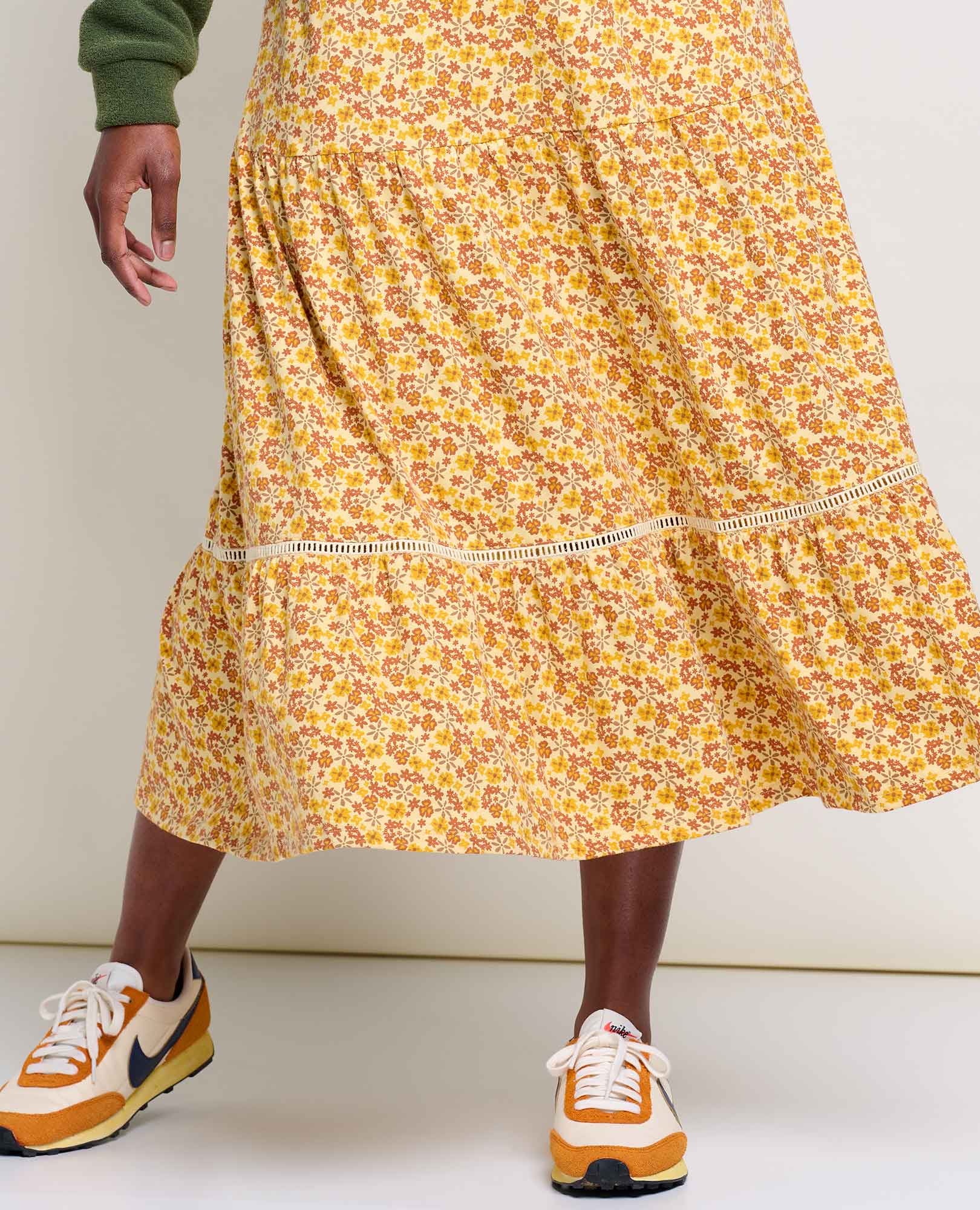 Marigold Tiered Midi Skirt - Coyean