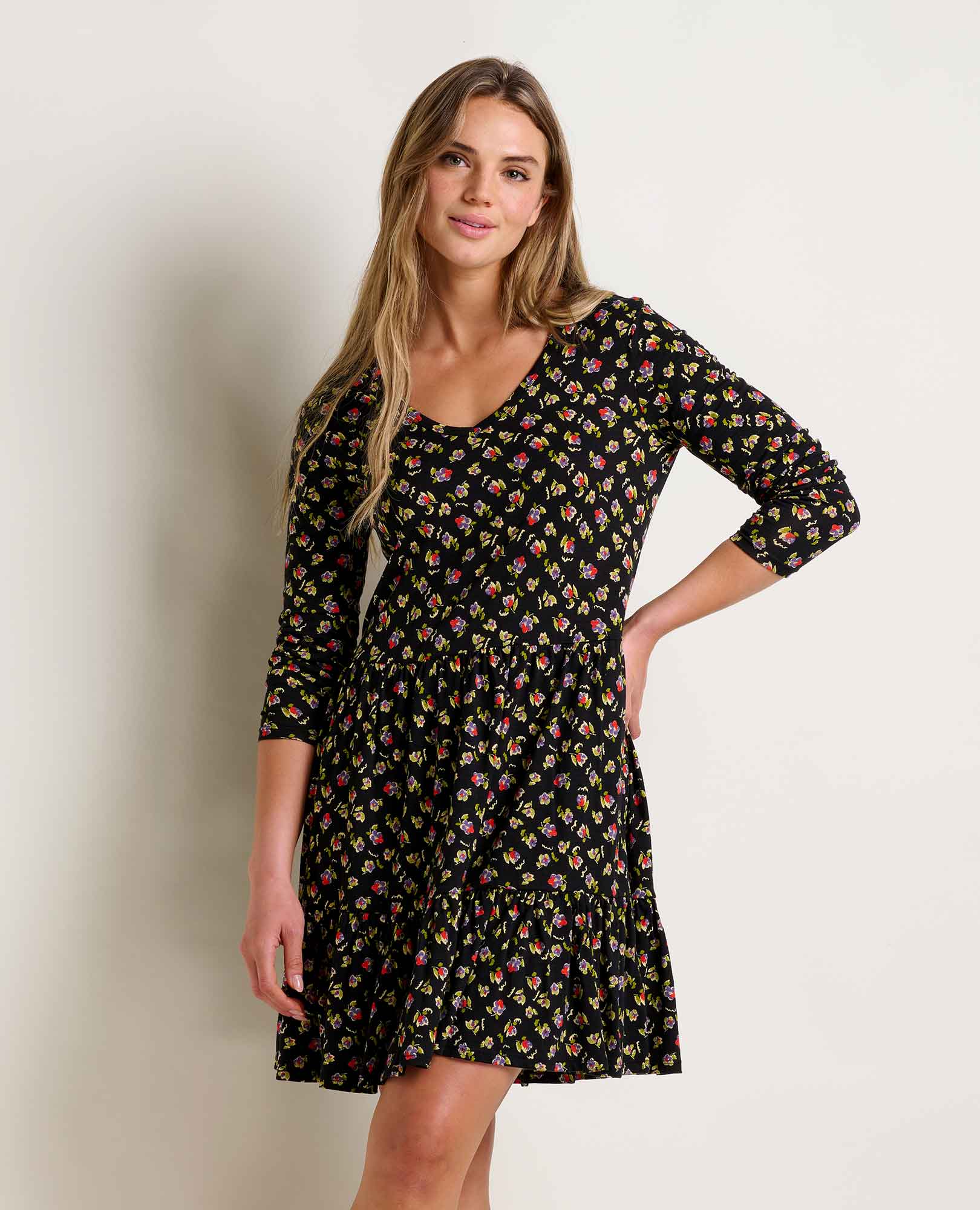 Marley Tiered Long Sleeve Dress - Coyean
