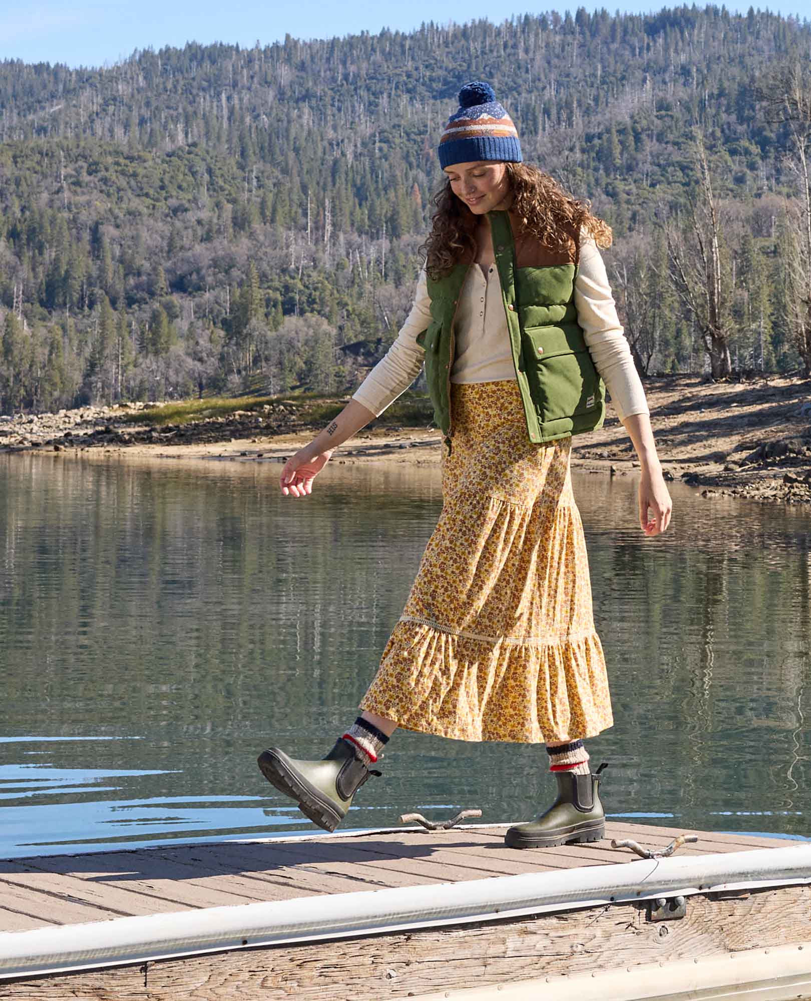 Marigold Tiered Midi Skirt - Coyean