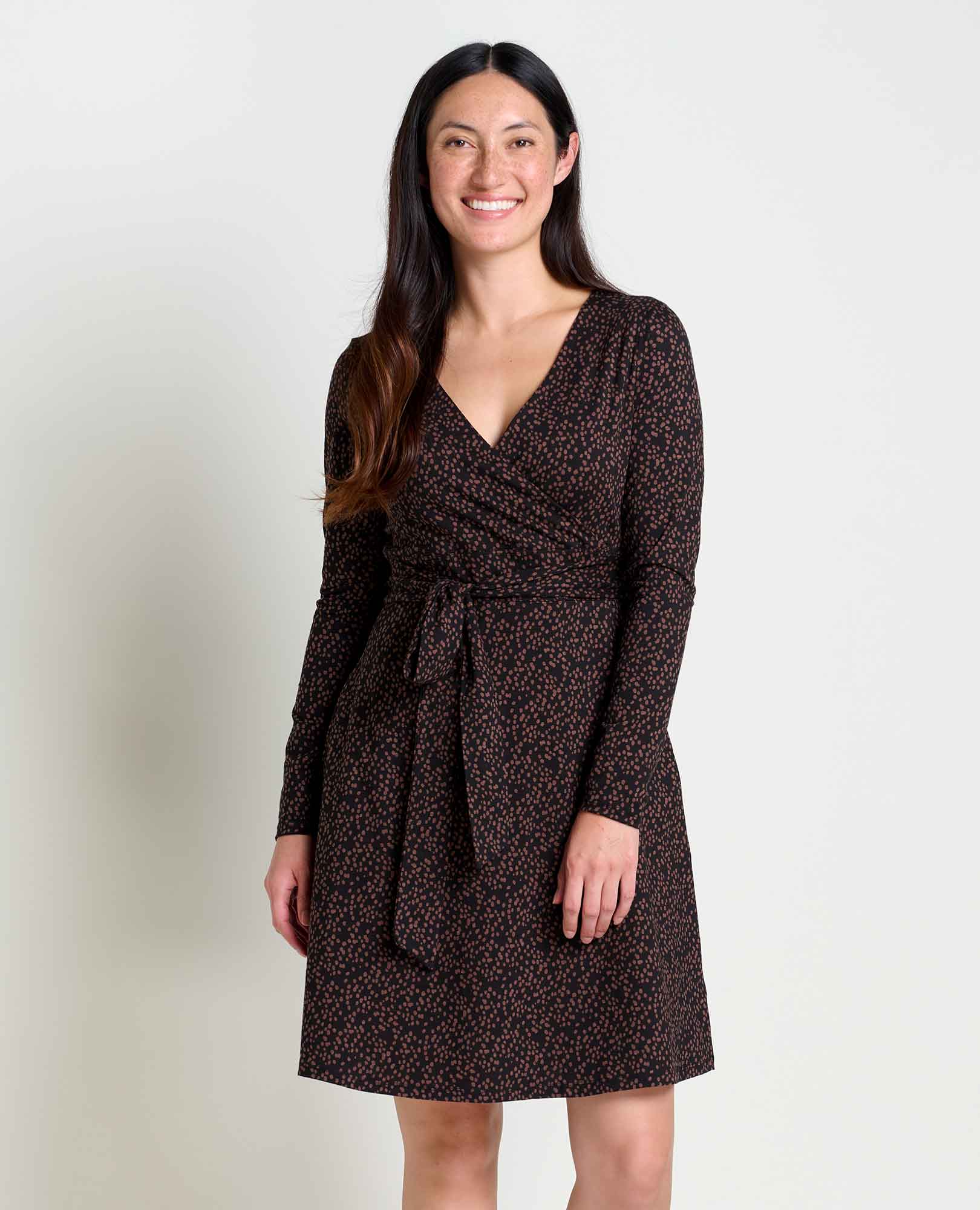 Cue Wrap Long Sleeve Dress - Coyean