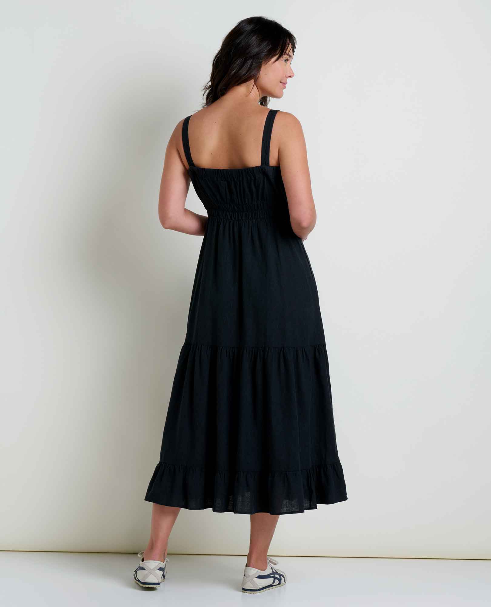 Taj Hemp Tiered Midi Dress - Coyean