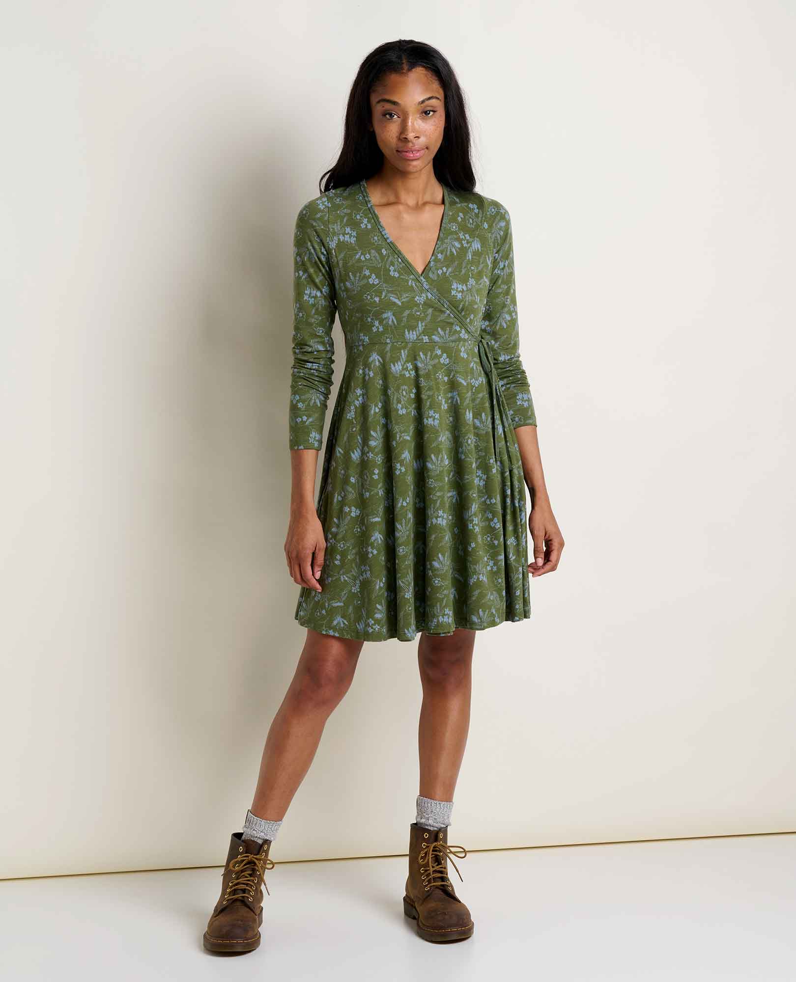 Freesia Long Sleeve Wrap Dress - Coyean