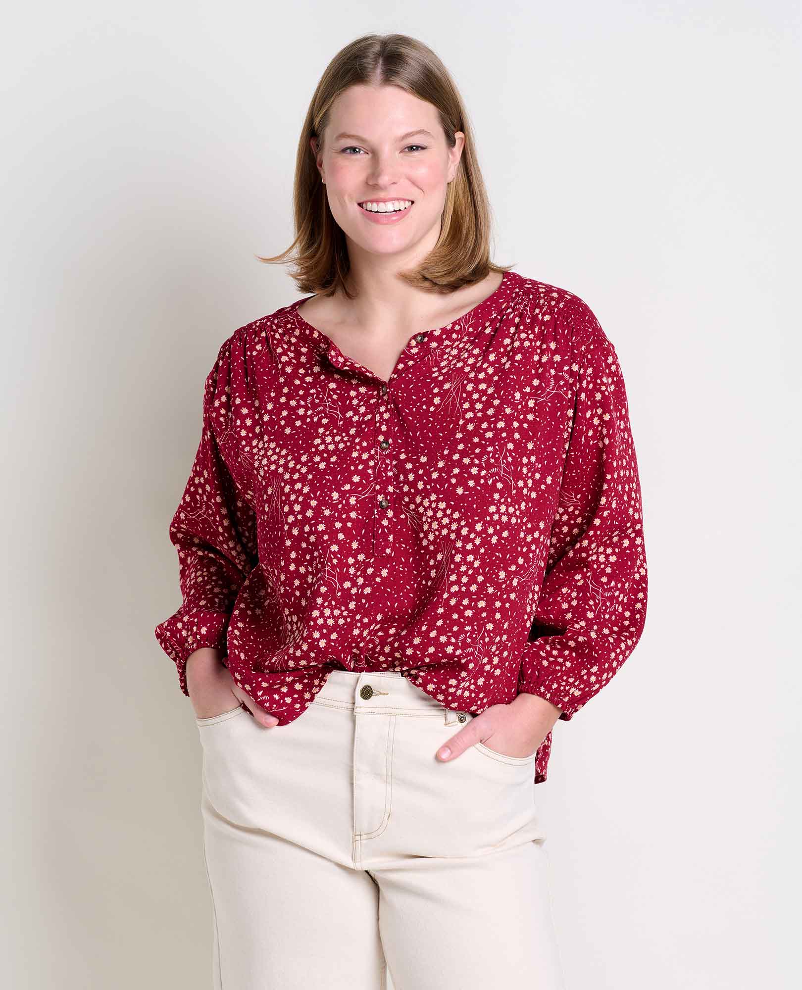 Manzana Long Sleeve Peasant Top - Coyean