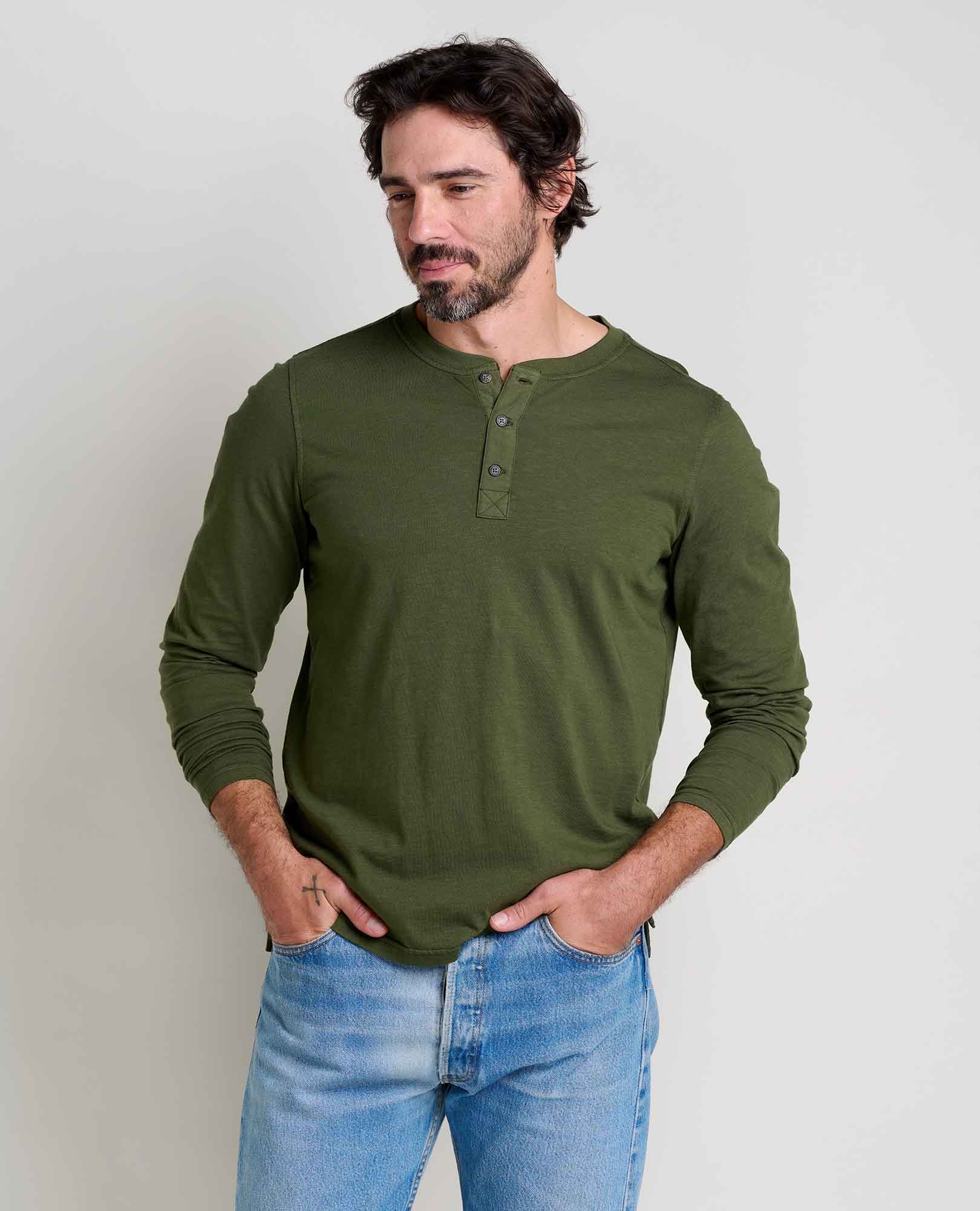 Men's Primo Long Sleeve Henley - Coyean