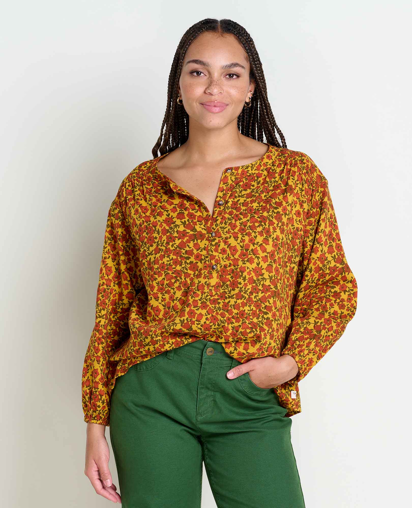 Manzana Long Sleeve Peasant Top - Coyean