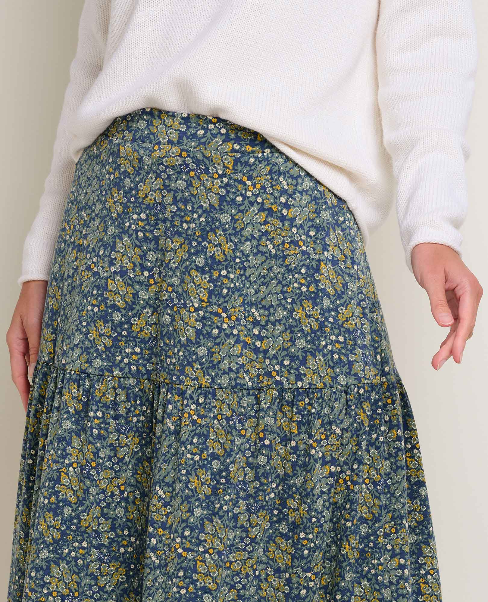 Marigold Tiered Midi Skirt - Coyean