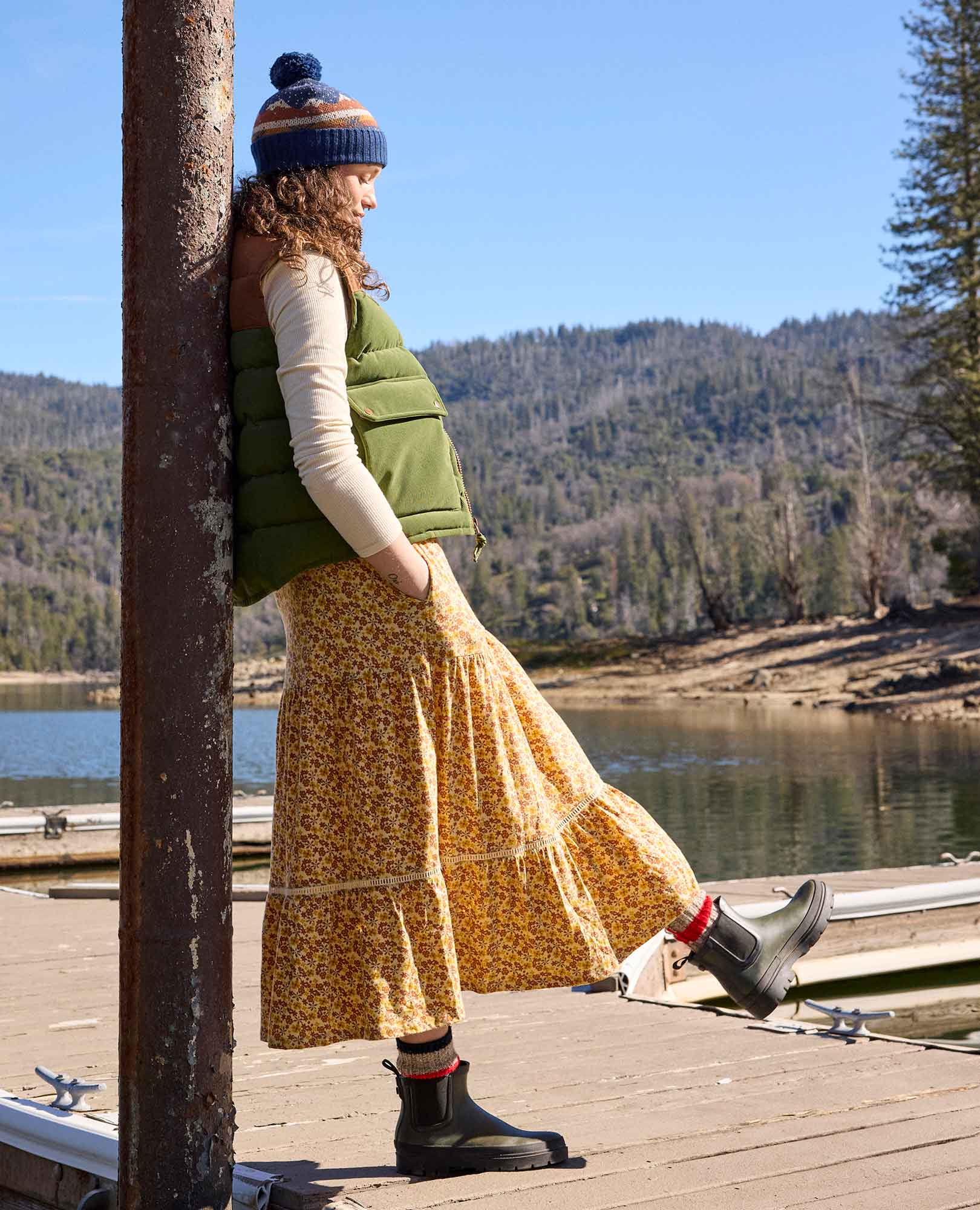 Marigold Tiered Midi Skirt - Coyean