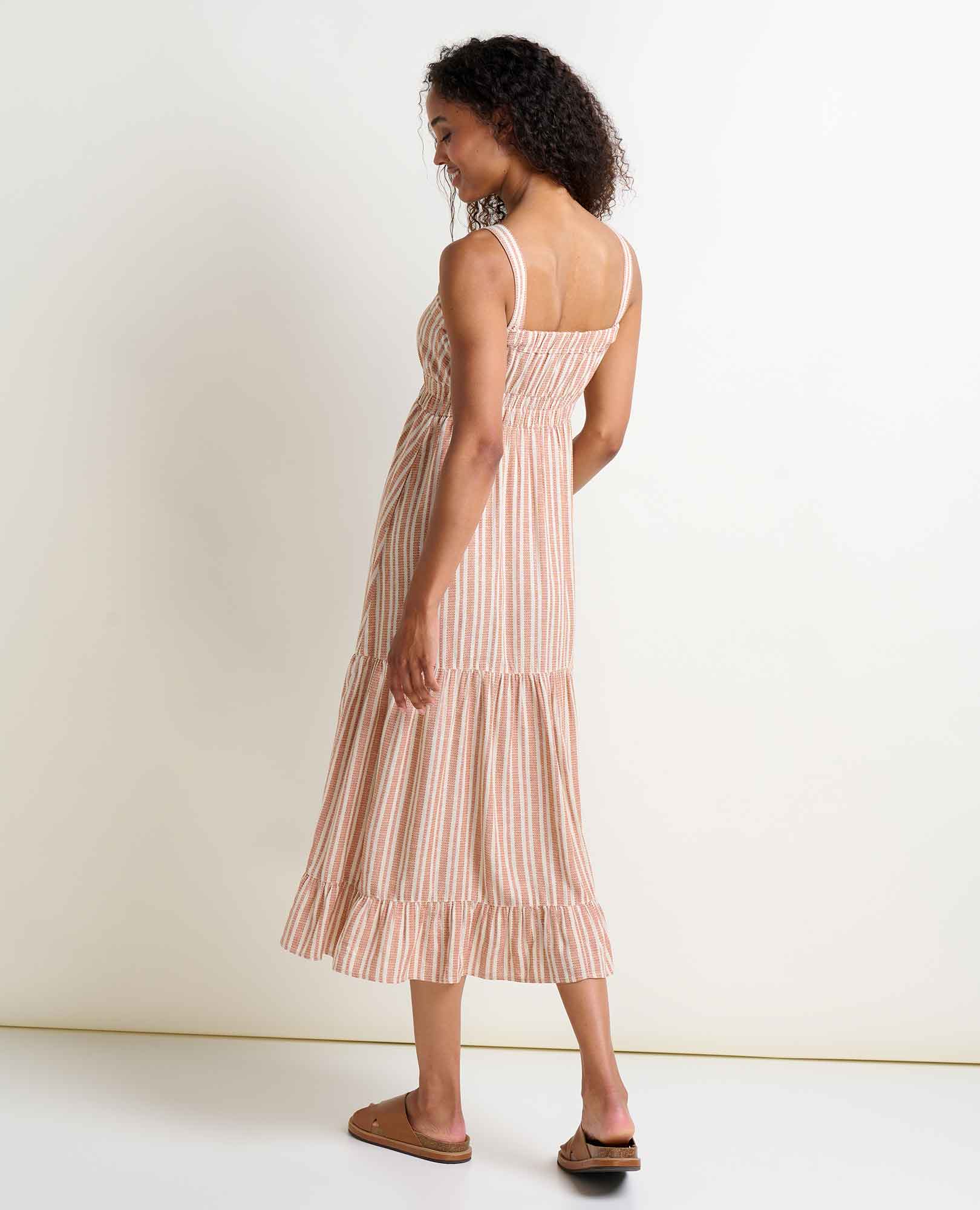 Taj Hemp Tiered Midi Dress - Coyean