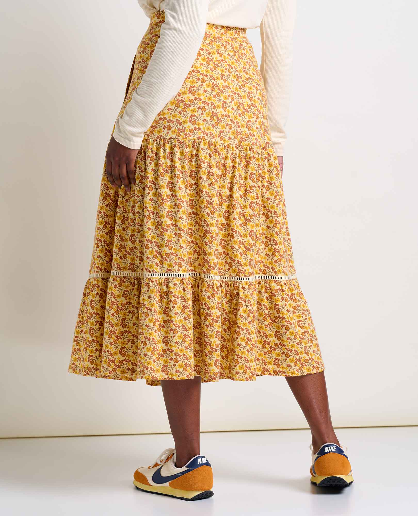 Marigold Tiered Midi Skirt - Coyean