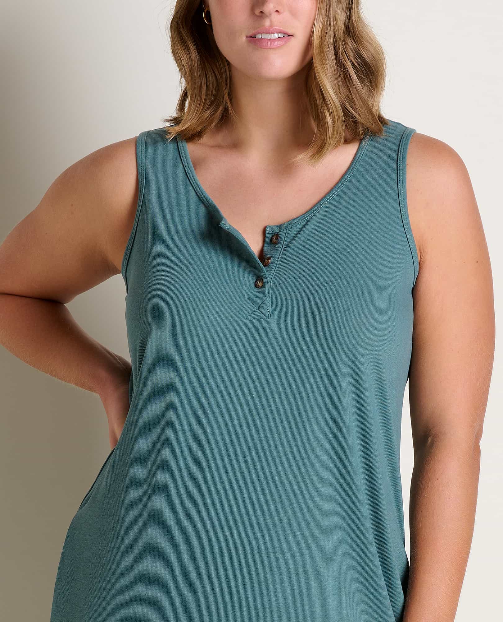 Piru Henley Midi Tank Dress - Coyean