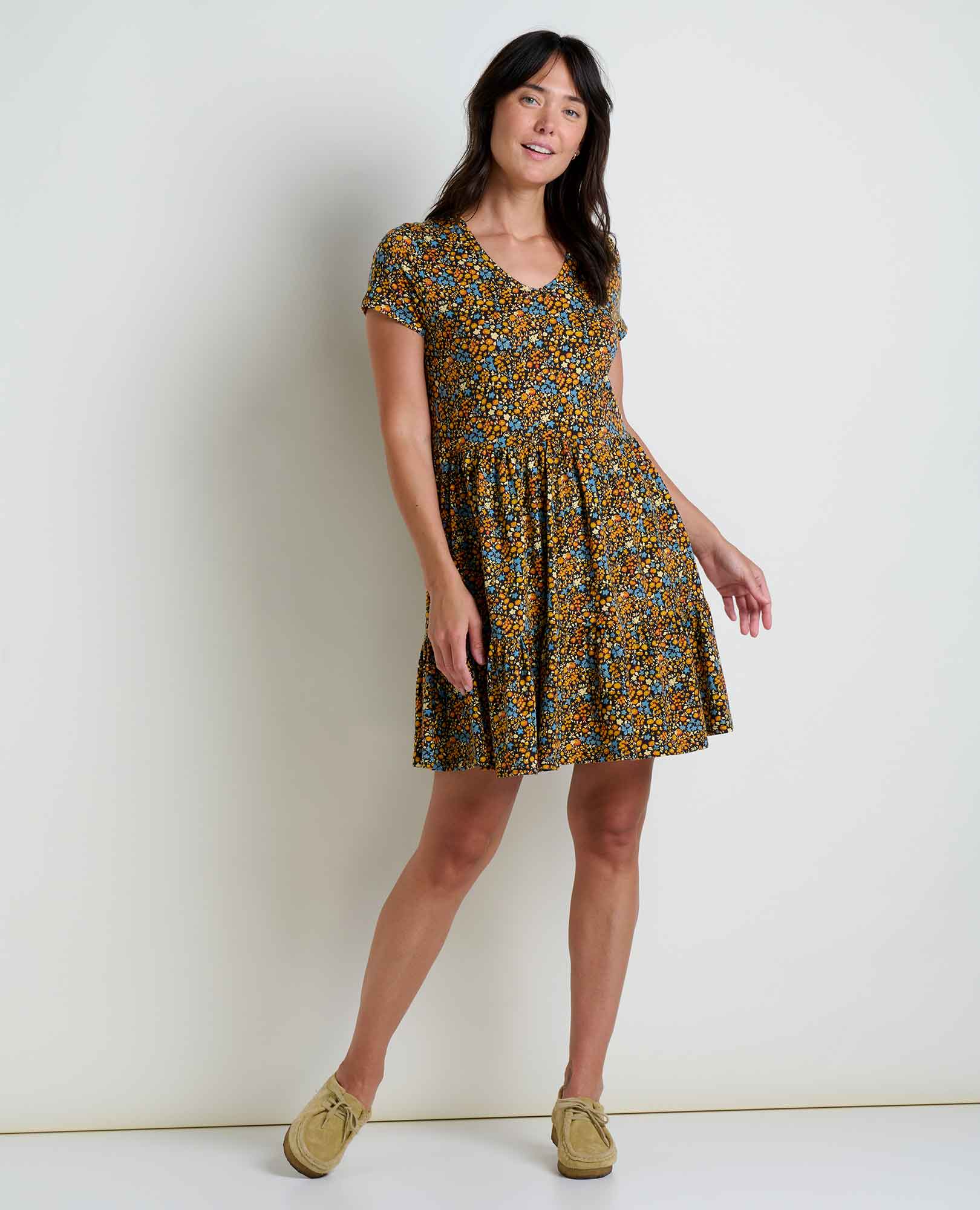 Marley Tiered Short Sleeve Dress - Coyean
