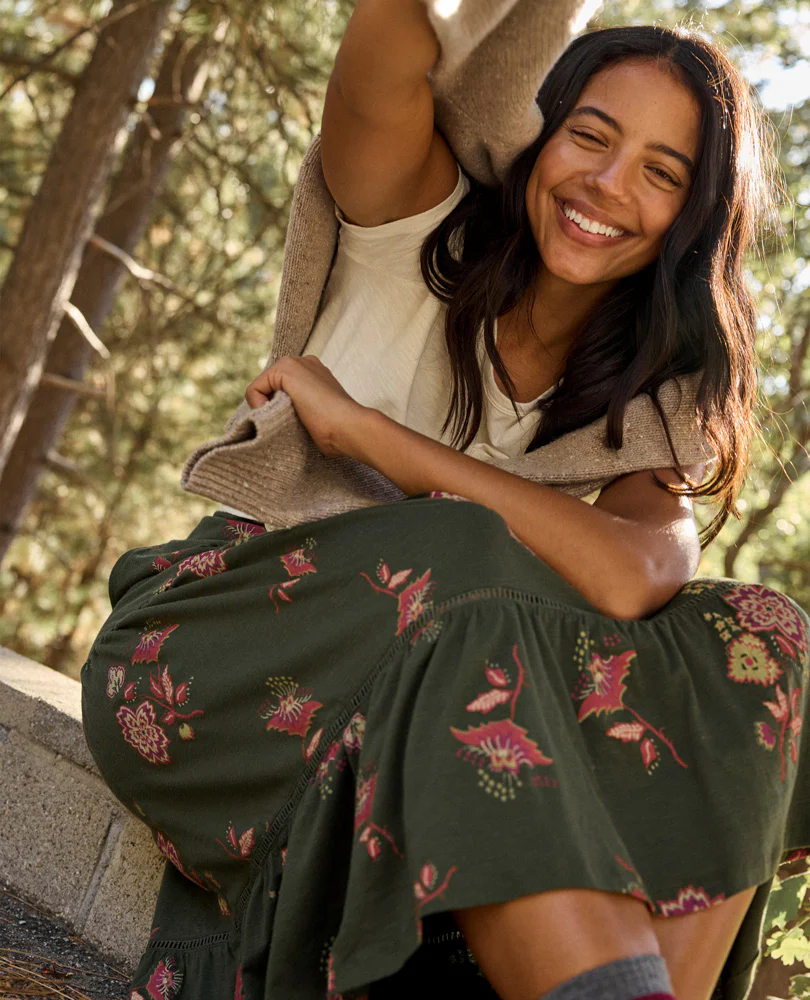 Marigold Tiered Midi Skirt - Coyean