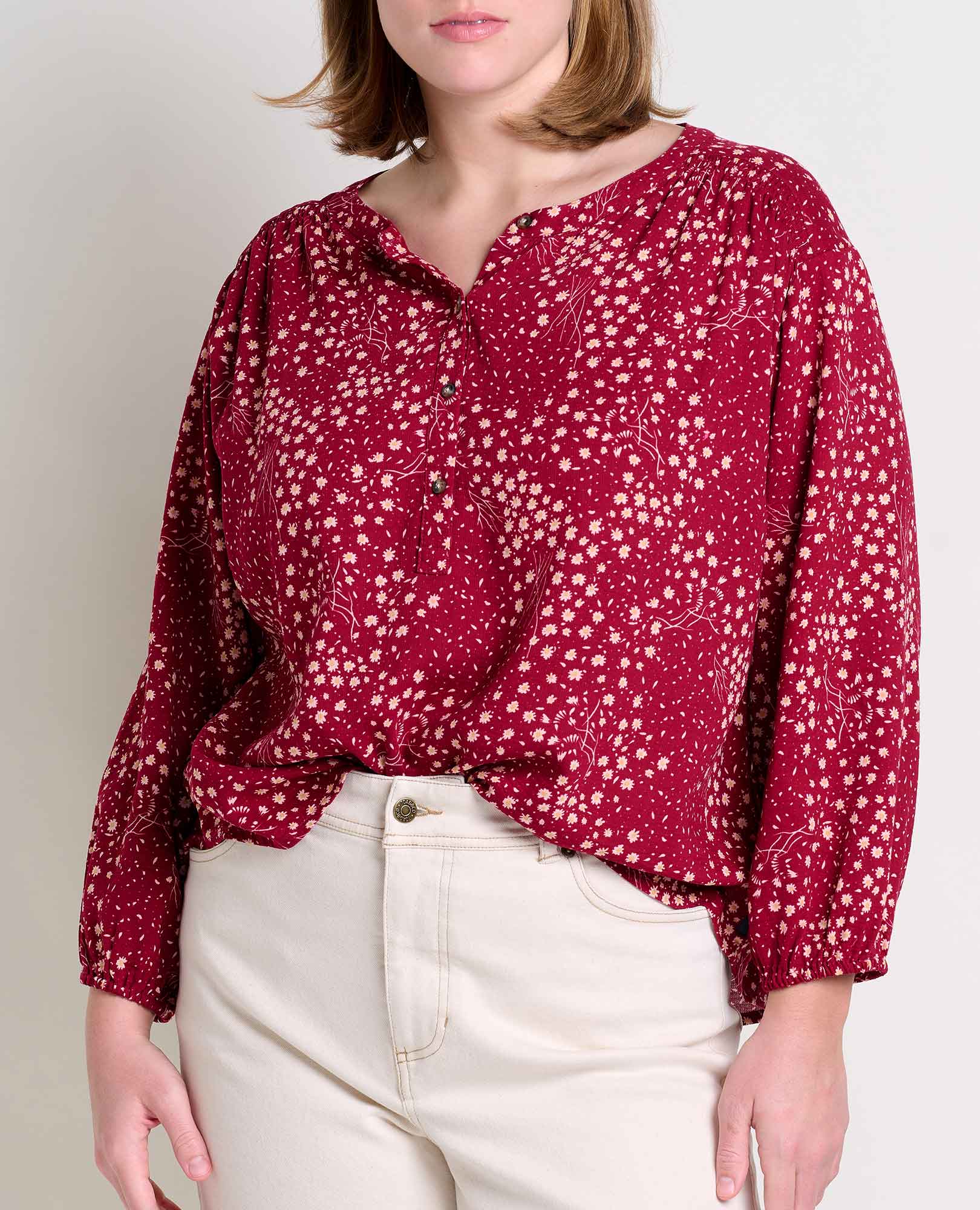 Manzana Long Sleeve Peasant Top - Coyean