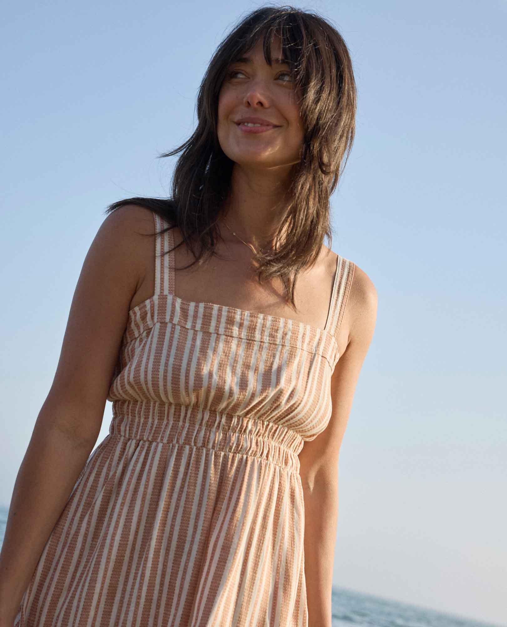 Taj Hemp Tiered Midi Dress - Coyean