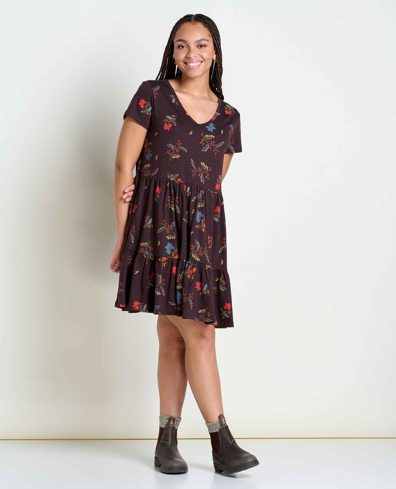 Marley Tiered Short Sleeve Dress - Coyean