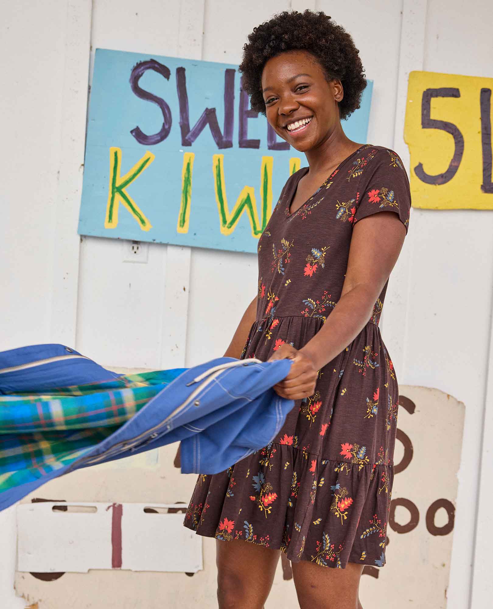 Marley Tiered Short Sleeve Dress - Coyean