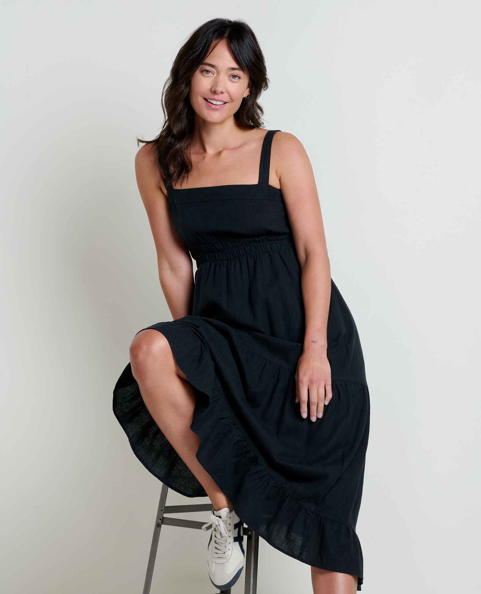 Taj Hemp Tiered Midi Dress - Coyean