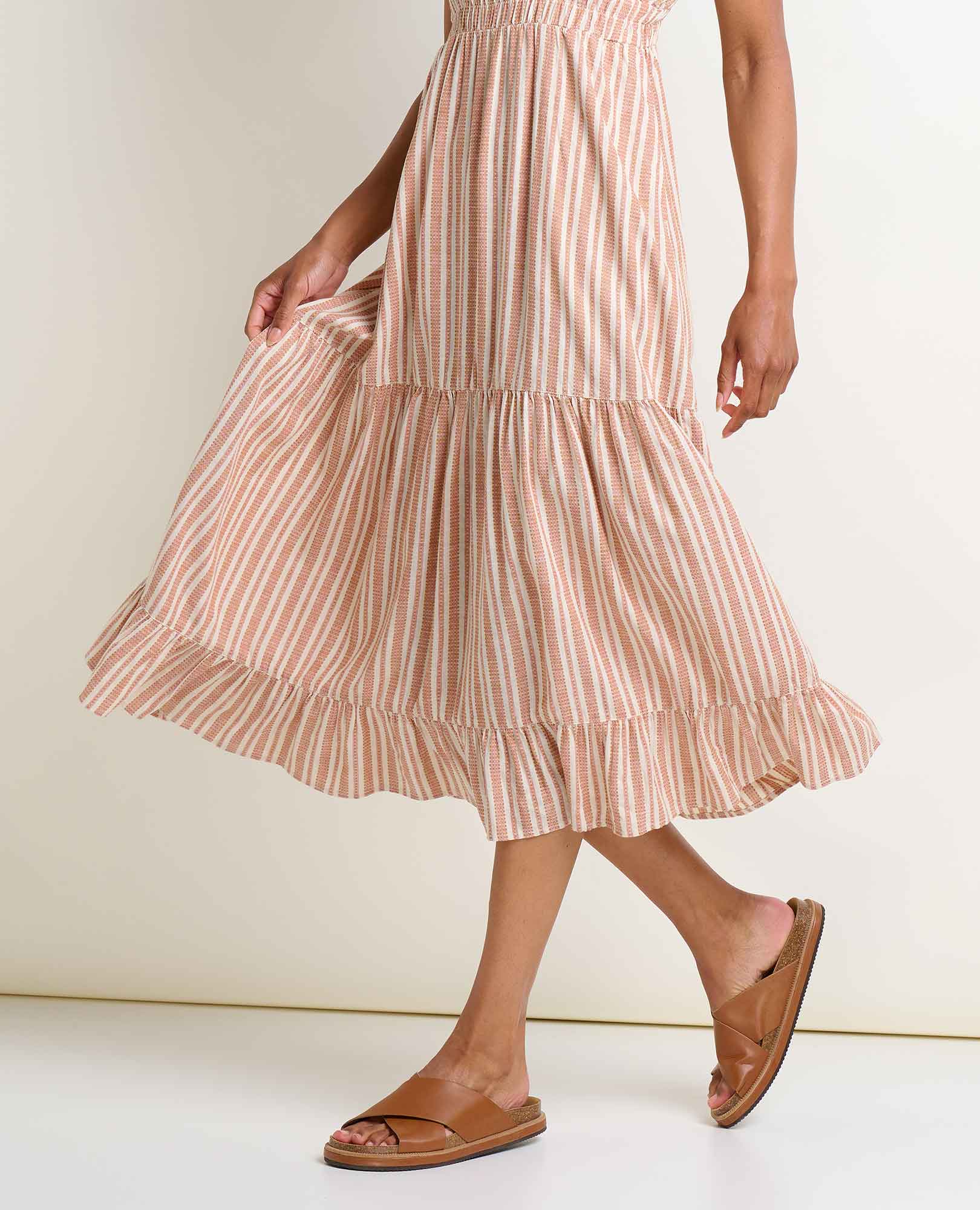 Taj Hemp Tiered Midi Dress - Coyean