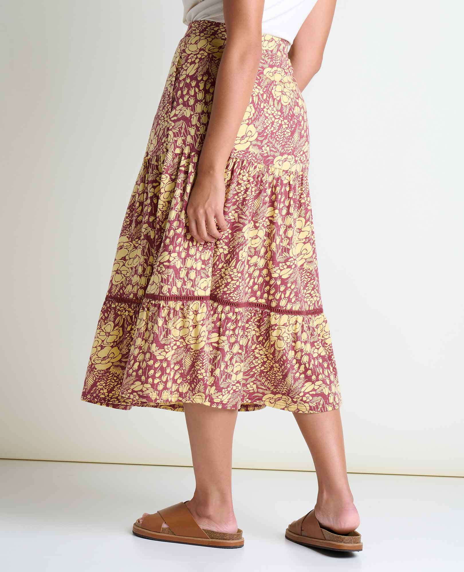 Marigold Tiered Midi Skirt - Coyean