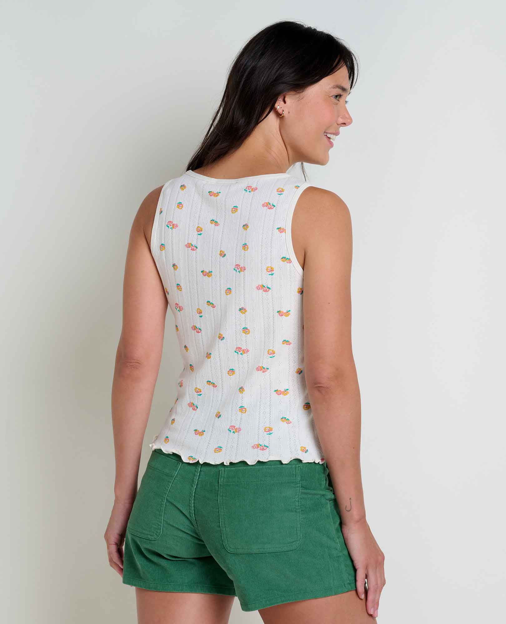 Foothill Pointelle Button Tank - Coyean