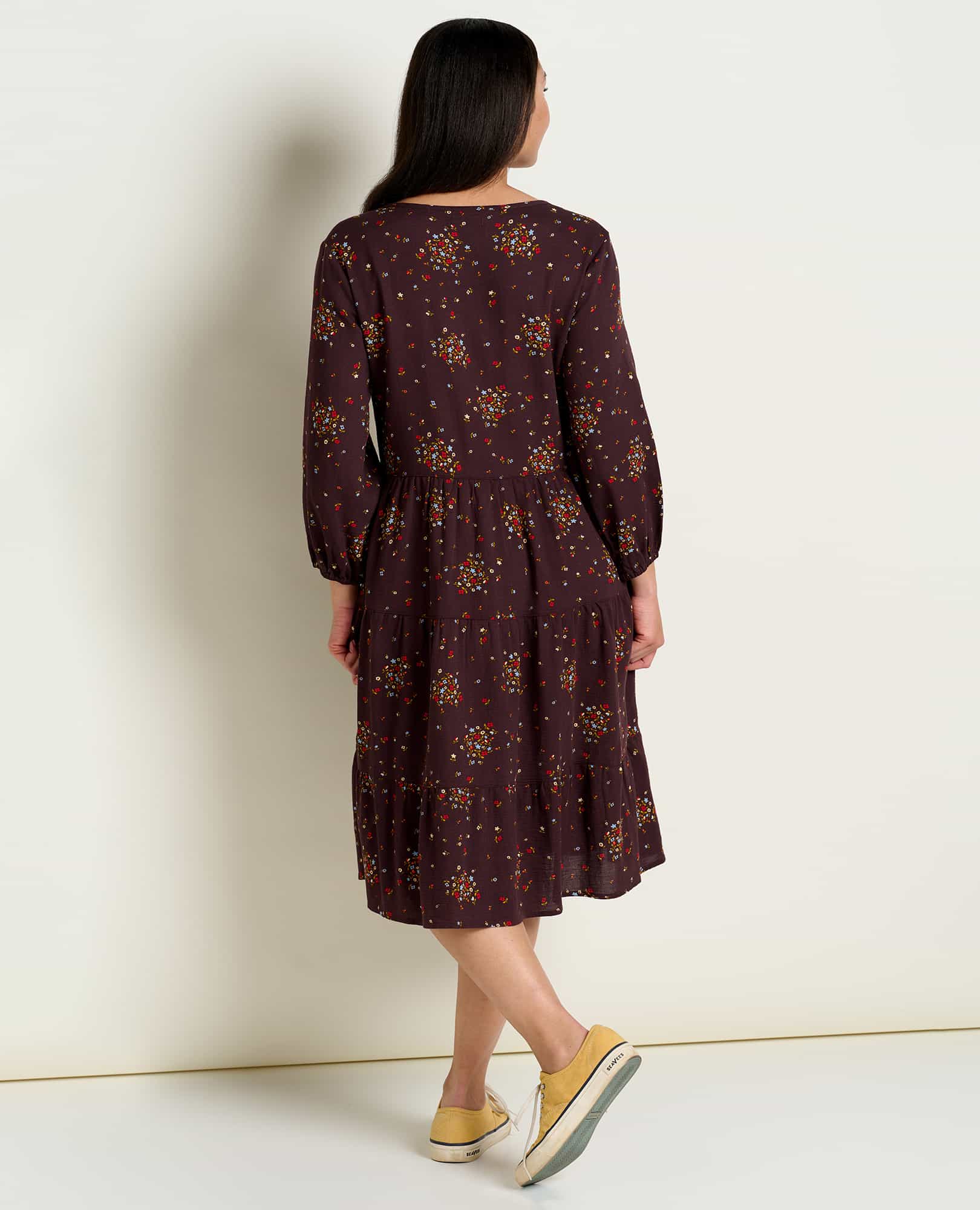 Manzana Tiered Long Sleeve Dress - Coyean