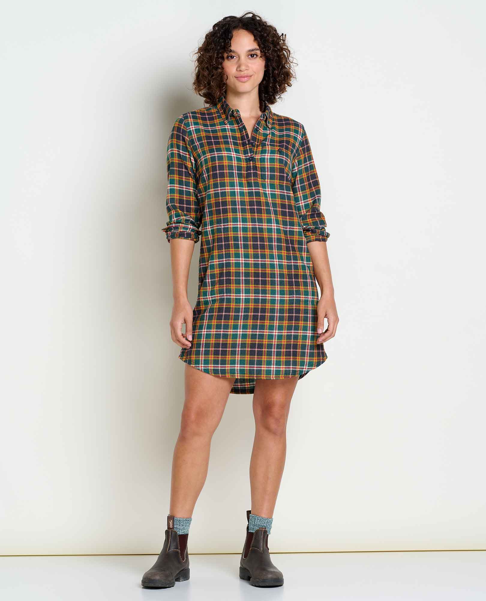 Re-Form Flannel Shirtdress - Coyean