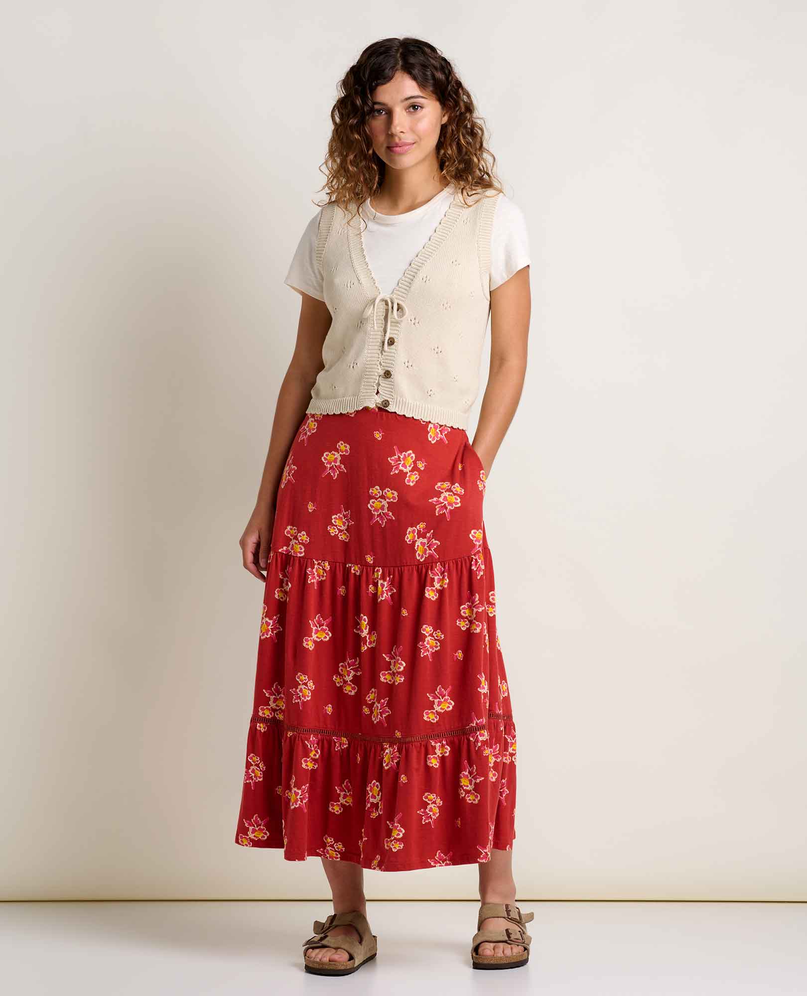 Marigold Tiered Midi Skirt - Coyean