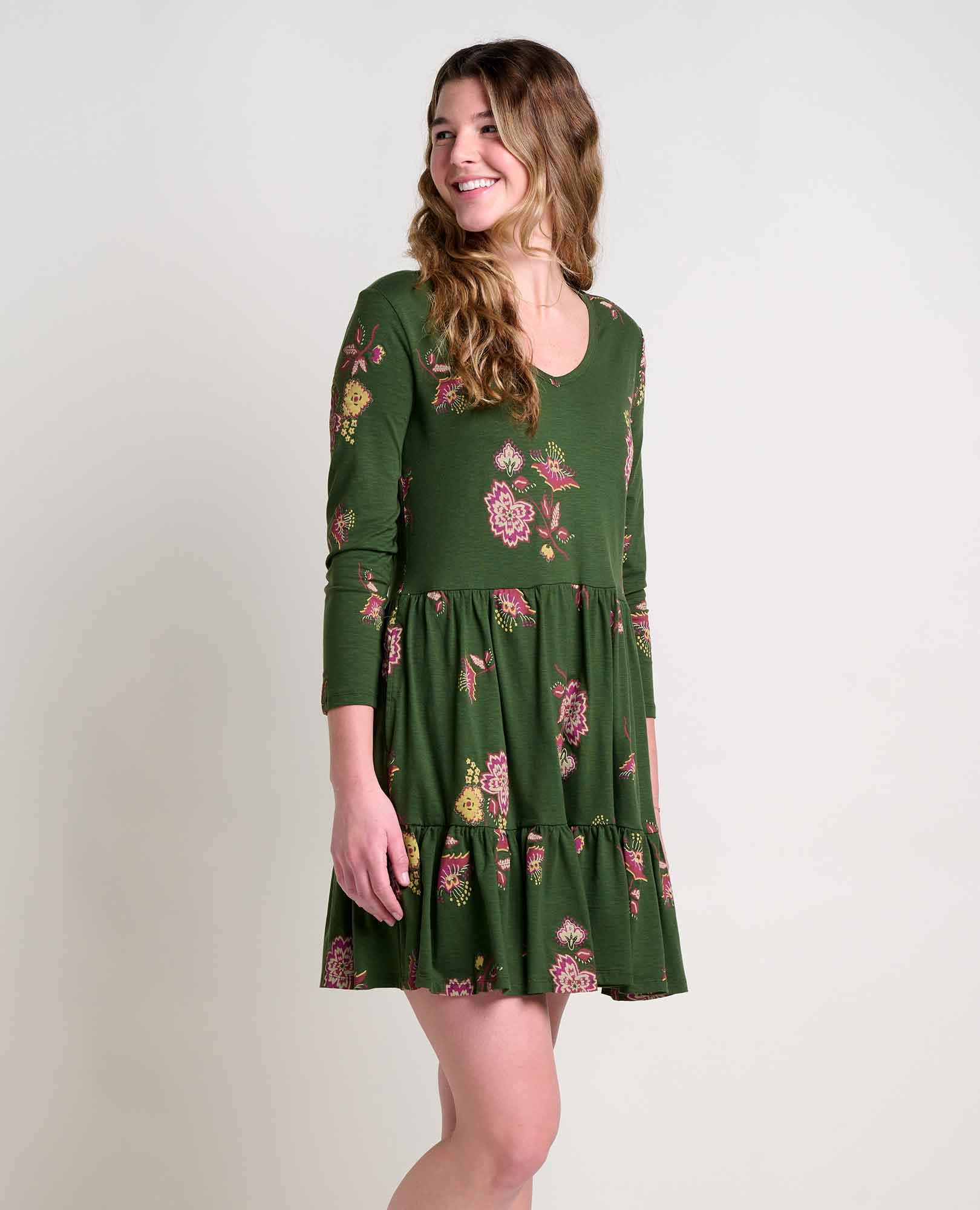 Marley Tiered Long Sleeve Dress - Coyean