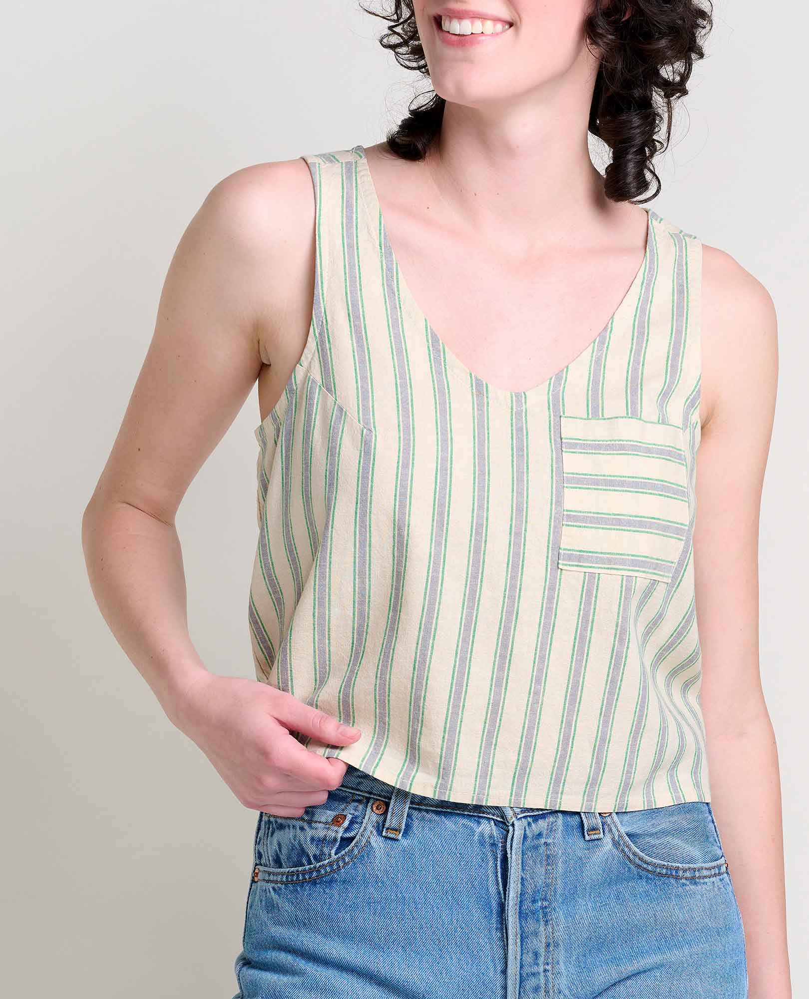 Taj Hemp Button Back Tank II - Coyean