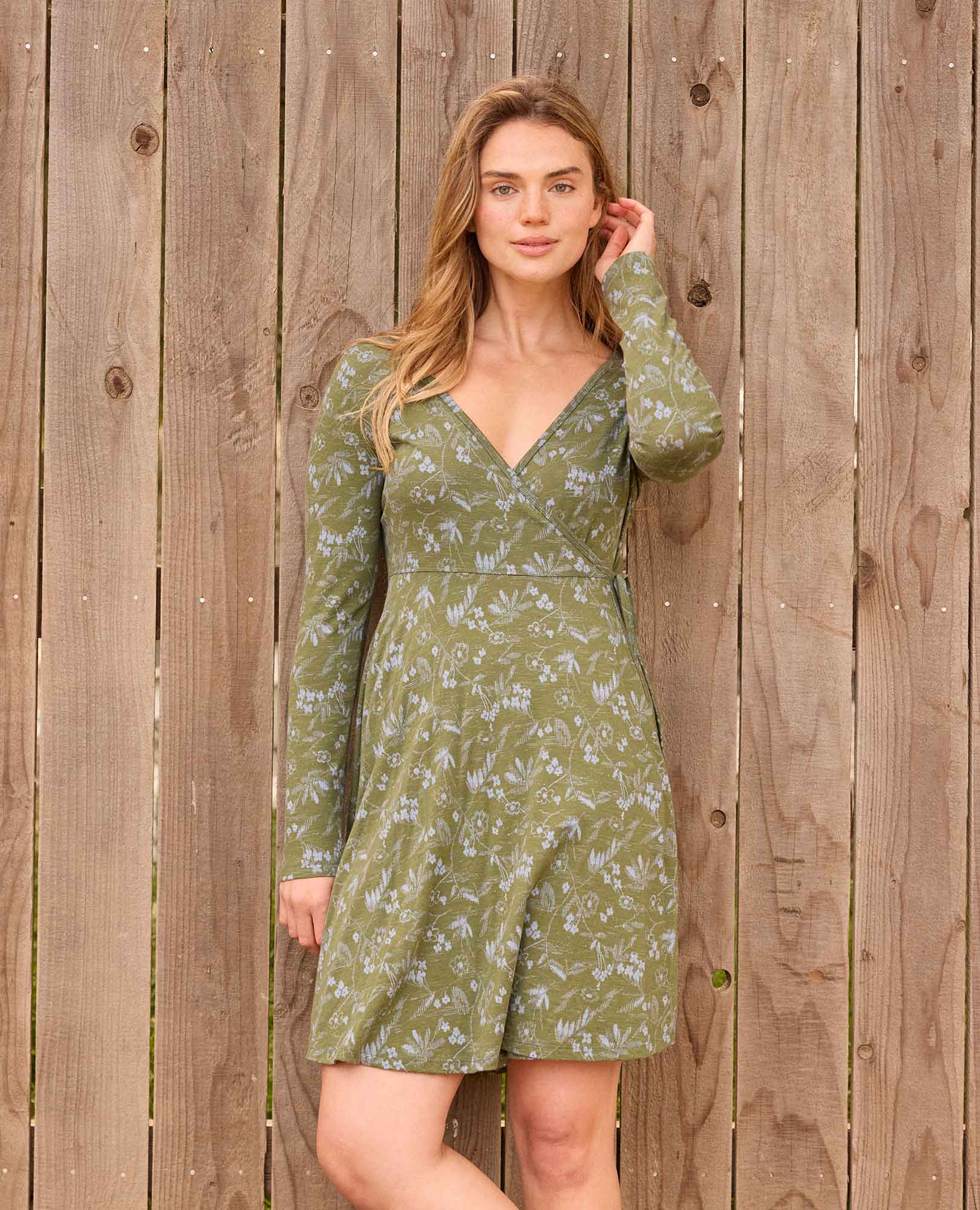 Freesia Long Sleeve Wrap Dress - Coyean