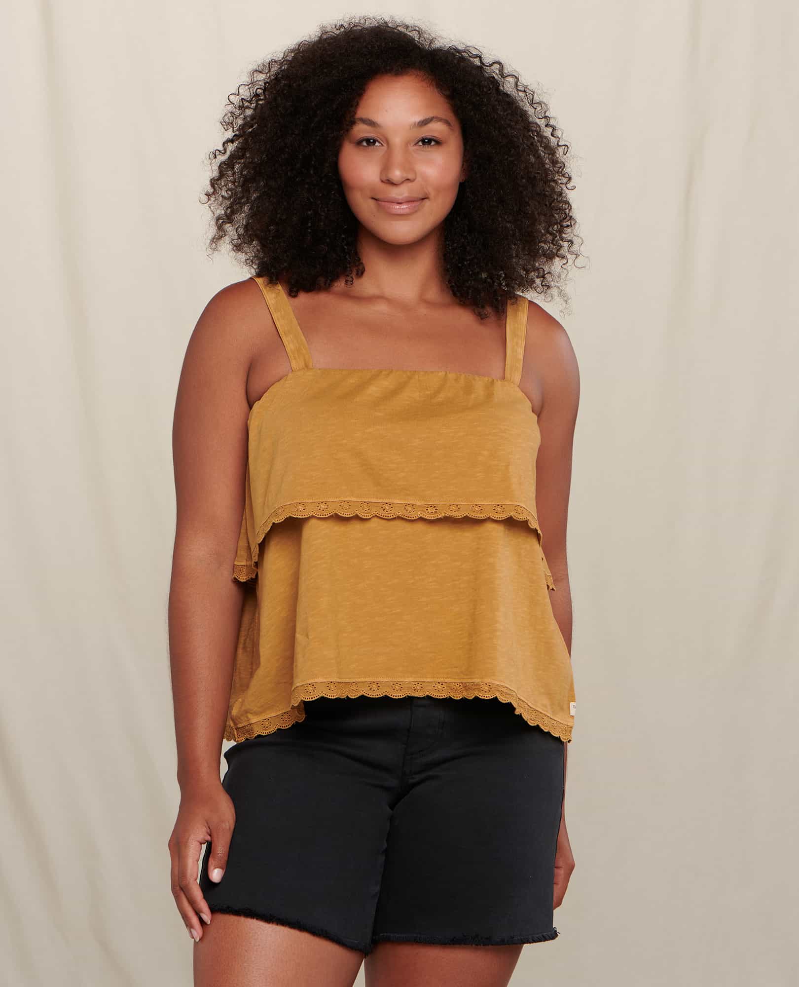 Primo Tiered Eyelette Tank - Coyean