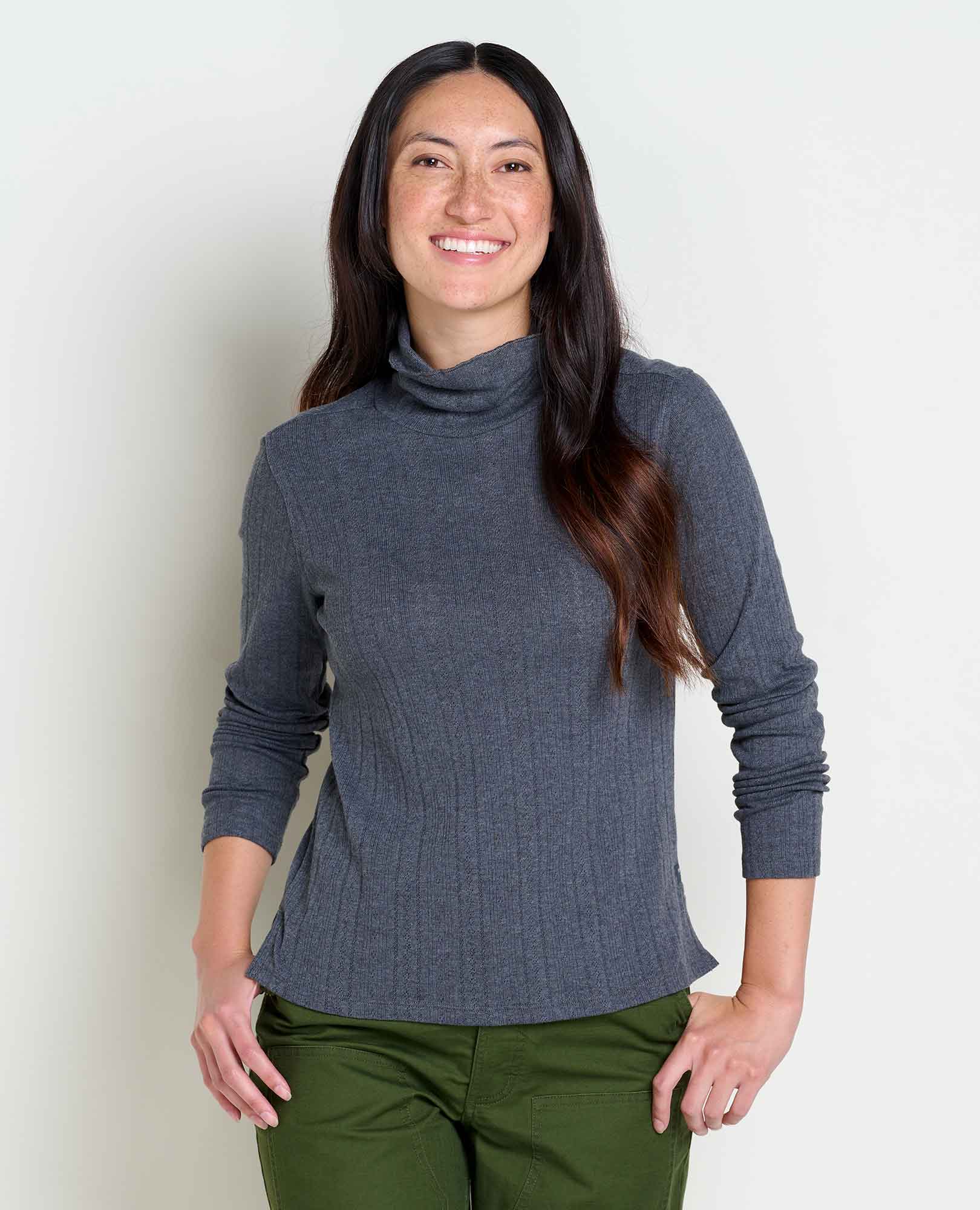 Foothill Pointelle Long Sleeve T-Neck - Coyean
