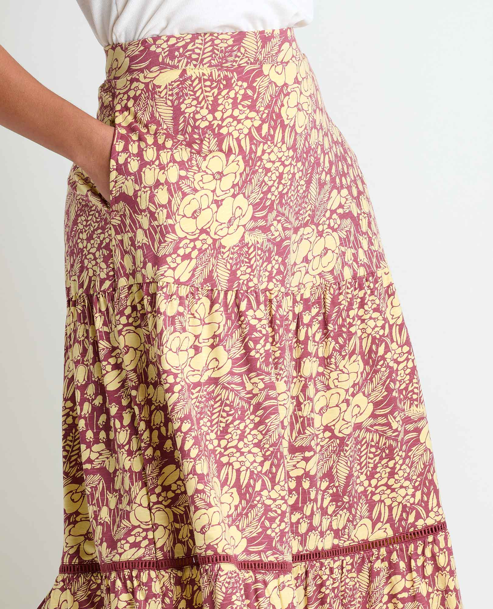 Marigold Tiered Midi Skirt - Coyean