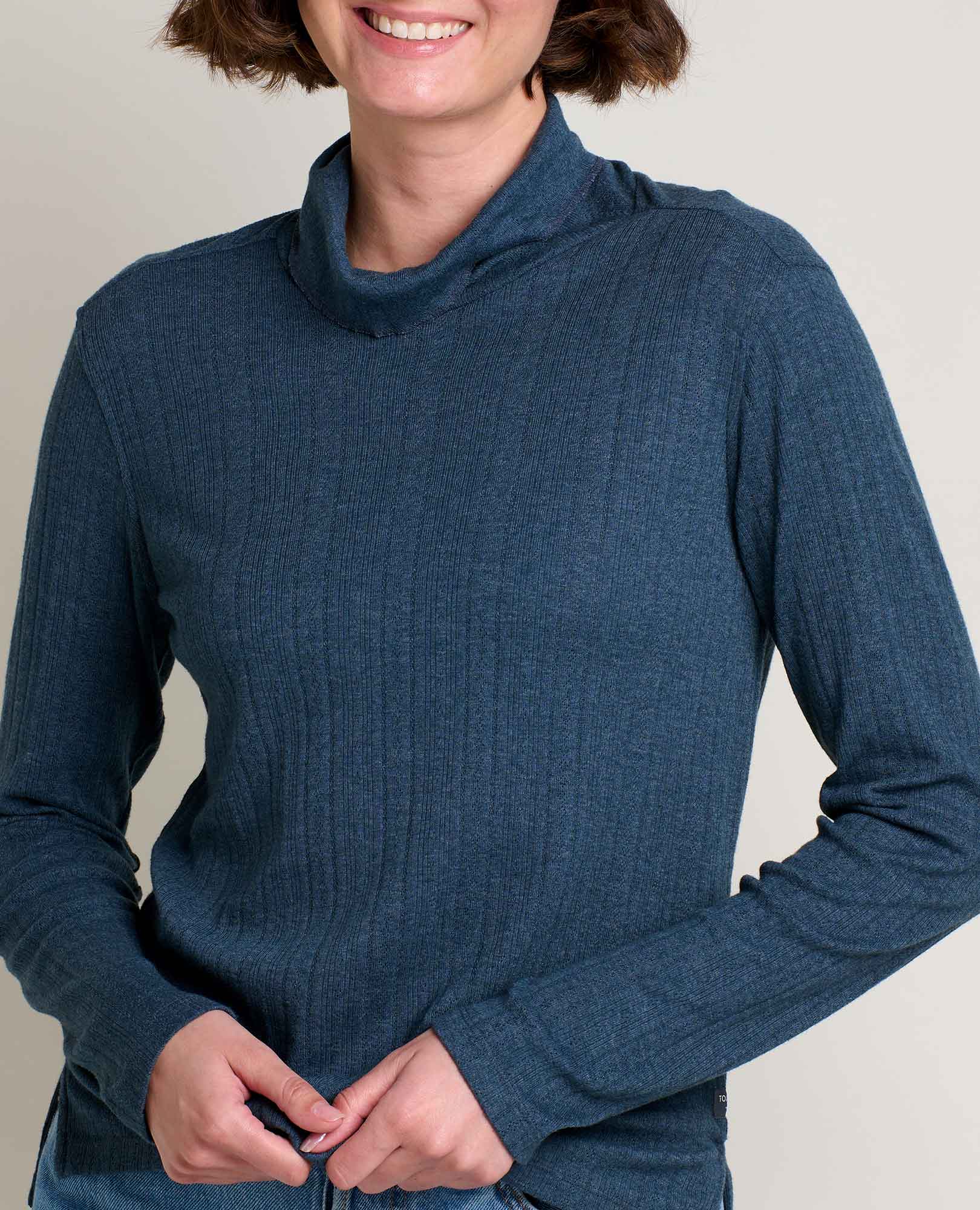 Foothill Pointelle Long Sleeve T-Neck - Coyean