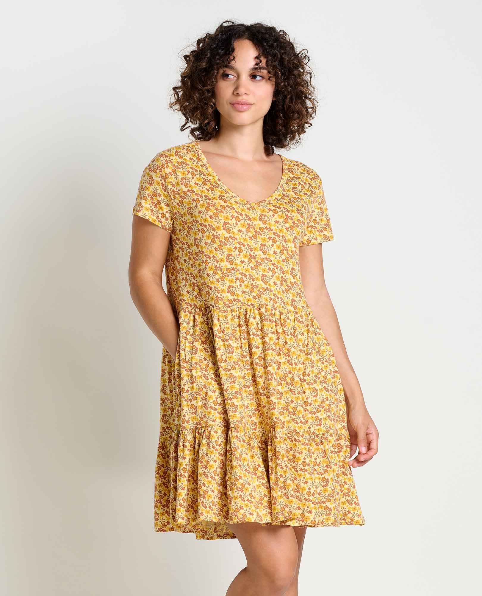 Marley Tiered Short Sleeve Dress - Coyean